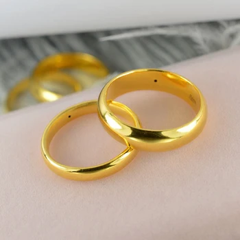 1 шт. кольцо из настоящего желтого золота 24 карат, 3D женское, мужское, полированное, Международная сертификация, золотое кольцо 999 пробы