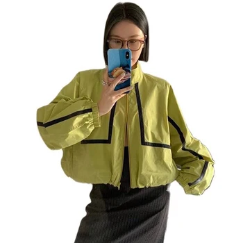 2023 Новая весенняя Базовая куртка с воротником-стойкой, свободная ветровка, летняя Тонкая Солнцезащитная куртка, Свободное стильное уличное пальто