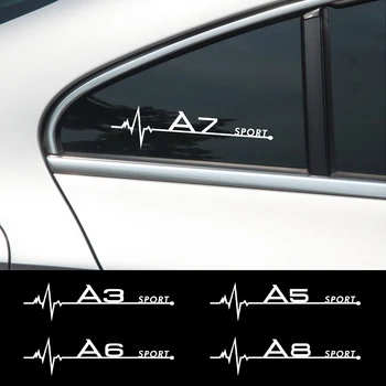 2шт ПВХ для Audi quattro RS Sline A1 A2 A3 A4 A5 A6 A7 A8 Q1 Q2 Q3 Q4 Q5 Q6 Q7 Q8 Автомобильная Наклейка На Боковое Стекло Украшают Наклейки