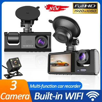3 Автомобильные Камеры WIFI Dash Cam для Видеомагнитофона Black Box Двухобъективный Автомобильный Видеорегистратор С Камерой Заднего Вида 24H Парковочный Монитор AutoParts