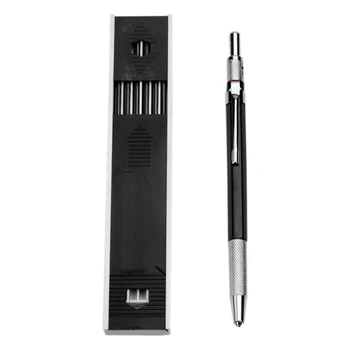 3шт Грифельный механический карандаш 2,0 мм, карандаш для чернового рисования, Плотницкий художественный набросок С 36 сменными штучками - черный