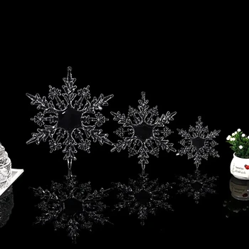 5 шт. Искусственный орнамент в виде снежинки, имитирующий прозрачную подвеску в виде снежинки, Рождественскую елку, Подвесное украшение, Принадлежности для рождественской вечеринки
