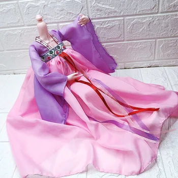 60 см Кукольная одежда Ancient Hanfu Girl Fashion Свадебное платье Красивые детские игрушки для девочек, аксессуары для кукол своими руками, без куклы