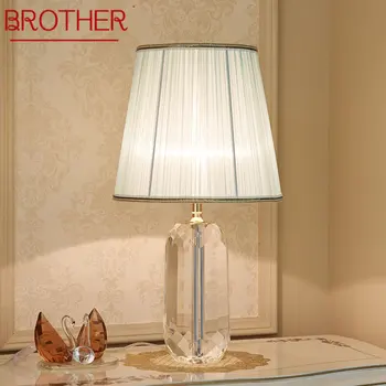 BROTHER Современная хрустальная настольная лампа LED Винтажная простая креативная прикроватная тумбочка для домашнего декора гостиной спальни