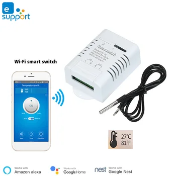 eWeLink Smart TH16, 16A, мониторинг температуры и влажности, WiFi, беспроводное управление, совместимое с Alexa Google Home