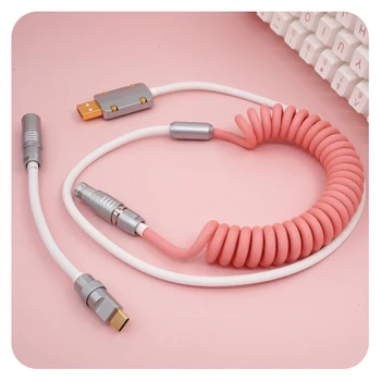 GeekCable Ручная работа, индивидуальная механическая клавиатура, кабель для передачи данных GMK Theme SP Keycap Line Pink Girl Colorway