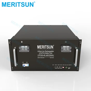 MeritSun Высококачественная Индивидуальная Солнечная батарея мощностью 10 кВт*ч, литий-ионный аккумулятор LiFePO4 48V 200Ah