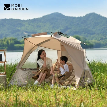 MOBI GARDEN Camping Мгновенная палатка из брезента Пляжная Автоматическая палатка для защиты от солнца Водонепроницаемая Переносная для 2 человек на открытом воздухе