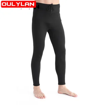 Oulylan 1,5 мм Неопрен Черные длинные брюки для дайвинга, теплые брюки для гидрокостюма, серфинга, подводного плавания с маской и трубкой, черные