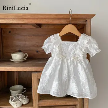 RiniLucia 2023, детские платья, Летняя одежда для девочек, однотонное платье принцессы, платья для девочек на день рождения, одежда для девочек для малышей