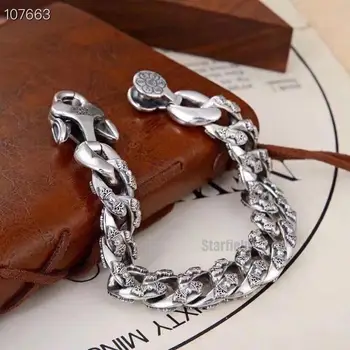 S925 чистое серебро, восстанавливающее древний новый браслет dorje is для мужчин, ювелирная цепочка с живыми ручными украшениями знаменитостей в Интернете