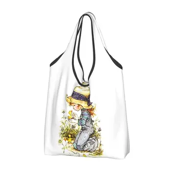 Sarah Kay Сумки-тоут для продуктовых магазинов, женская забавная сумка для покупок с цветочным узором, сумки через плечо, сумки большой емкости