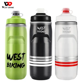 WEST BIKING, Велосипедная бутылка с холодной водой, MTB дорожный велосипед, термобутылка, гоночная бутылка с мягким отжимом, портативный чайник для спортзала