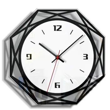 Акриловые настенные часы Украшение дома креативные черно-белые Прозрачные часы Настенные часы для гостиной Современный дизайн