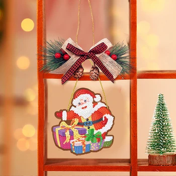 Алмазов картина Рождество кулон деревянный Санта-Клаус Снеговик подвесной кулон рождественские украшения набор для Рождество праздник декор