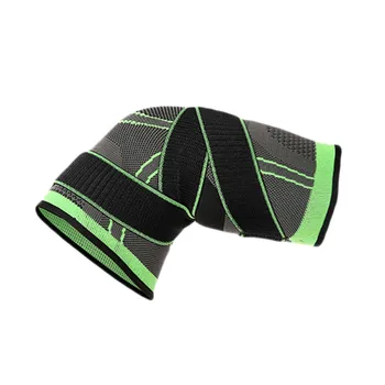 Бандаж для фитнеса, бега, езды на велосипеде, Подтяжки для поддержки колена, Эластичная спортивная Компрессионная накладка на рукав - XXXL - Зеленый