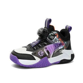 Брендовые детские спортивные баскетбольные кроссовки на толстой подошве, нескользящие, спортивная обувь для мальчиков, высококачественная баскетбольная обувь для девочек