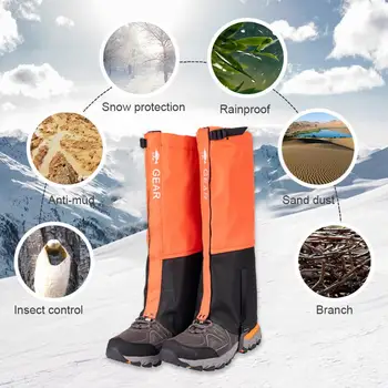 Водонепроницаемые щитки для ног, универсальные гетры для кемпинга, пеших прогулок, регулируемые водонепроницаемые щитки для снегоступов с крепежной лентой