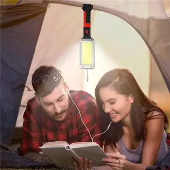 Водонепроницаемый Аварийный Фонарик Cob Camping Lantern Cob Work Light Для Наружного Кемпинга Портативный Usb Перезаряжаемый