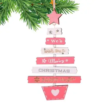 Деревянные украшения для Рождественской елки Подвеска в форме рождественской елки с красочными буквами Желаем Вам Веселого Рождественского украшения