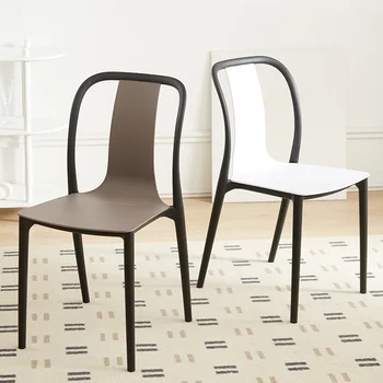 Дизайнерский обеденный стул Домашний Современный Простой стул со спинкой Офисный стул для отдыха Переговоров Утолщенный пластиковый стул