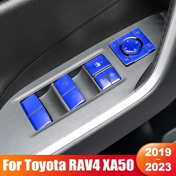 Для Toyota RAV4 XA50 2019 2020 2021 2022 2023 RAV 4 Гибридный Автомобильный Переключатель Подъема Оконного Стекла Накладка На Подлокотник Наклейки Аксессуары