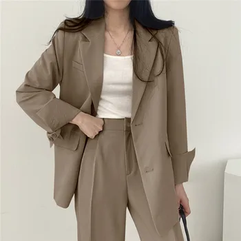 Женский пиджак кофейного цвета, маленький рост, ощущение высокого класса, новый корейский повседневный костюм