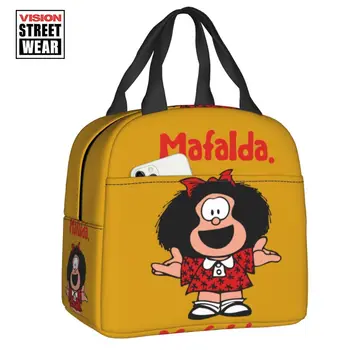 Изолированные сумки для ланча Happy Mafalda Аргентина Контейнер для ланча из комиксов Manga Quino для кемпинга на открытом воздухе Коробка для хранения еды в путешествиях