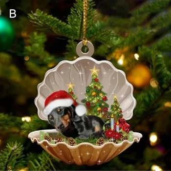 Изысканный Рождественский Брелок с Подвеской для собак, Акриловый Кулон, Милые Украшения для Щенков, Рождественские Украшения, Милые потребности