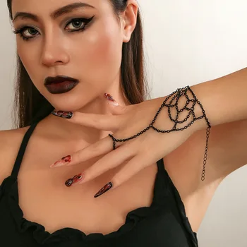 Индивидуальный браслет-цепочка в стиле Панк-паук на Хэллоуин, Милое, прохладное, темное, многослойное, индивидуальное Украшение для одной руки Для женщин