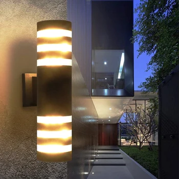 Индукционный водонепроницаемый настенный светильник Suiit Лампы E27 с двойным верхним и нижним освещением для сада, внутреннего двора, светодиодный уличный настенный светильник