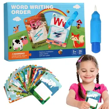 Карточки для рисования для детей раннего возраста, рисующие 26 букв ABC, слова с помощью ручки для рисования, рисование водой, волшебные каракули