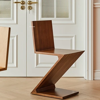 Китайские обеденные стулья в стиле ретро Дизайнерский Кухонный обеденный стул со спинкой из цельного дерева Креативный Одноместный стул Мебель для столовой A