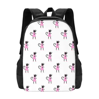 Классический базовый школьный рюкзак Cute Pink Cat, повседневный рюкзак, офисный рюкзак для мужчин и женщин