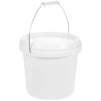 Круглый пластиковый контейнер с крышкой для ведра объемом 5 л Для смешивания цветов на открытом воздухе 8 л Абс-пигмент Ручной белый