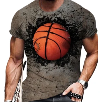 Летняя новая спортивная футболка из модного быстросохнущего материала, мужская футболка оверсайз, Повседневная футболка с круглым вырезом и коротким рукавом, спортивная