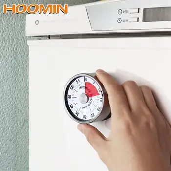 Магнит с напоминанием времени HOOMIN, круглая форма, кухонный таймер на 60 минут, напоминание о сигнале обратного отсчета времени на кухне, механический таймер приготовления пищи