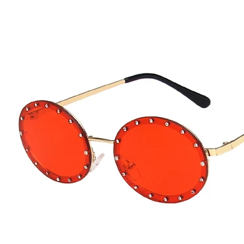 Модные солнцезащитные очки в овальной оправе с бриллиантами, мужские Женские Роскошные Брендовые дизайнерские очки, Винтажные Металлические солнцезащитные очки на открытом воздухе