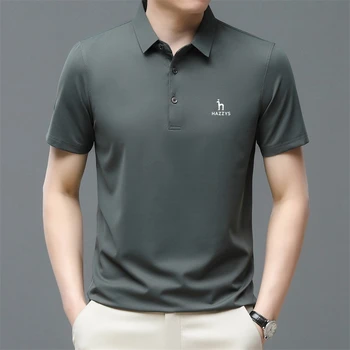 Мужская футболка-поло 2023 Hazzys, Летние повседневные топы с коротким рукавом и модным принтом, мужская одежда для гольфа, Деловые рубашки-поло