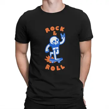 Мужские футболки с черепами в стиле рок-н-ролл, топы с воротником из ткани, футболки с юмором, подарки на день рождения высшего качества