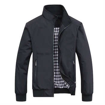 Мужское пальто, Новое поступление 2023, Весна-осень, повседневная однотонная модная тонкая куртка-бомбер, бейсбольные куртки, мужская куртка, топ M-6XL