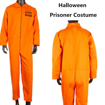Мужской и женский комбинезон для заключенных, костюмы для косплея, Хэллоуин, вечеринка, Карнавал, Унисекс, Оранжевое тюремное платье для заключенных, преступное платье для заключенных