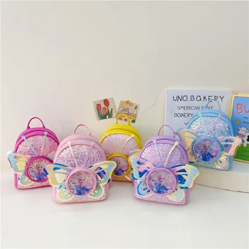 Новая детская сумка для детского сада, рюкзак Принцессы с блестками и Бабочкой, Корейский Мультяшный Рюкзак, Рюкзак kawaii, детский рюкзак