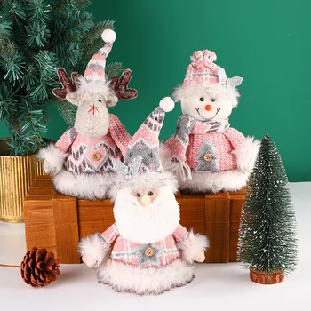 Новое рождественское украшение в виде куклы снеговика Домашние Милые украшения в виде рождественской куклы Санта Клаус Рождественский Лось Настольные украшения