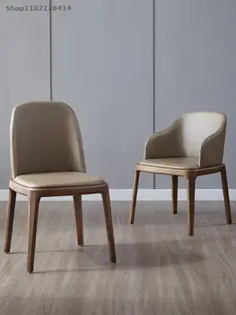 Обеденный стул из массива дерева в скандинавском стиле, современный минималистичный модный креативный домашний ресторан, гостиничный стол и стул с подсветкой, роскошь
