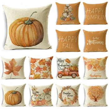 Осень, Счастливый День Благодарения, Оранжевая Тыква, Клен, наволочка, чехлы для диванов, офис, Спальня, декор, Разные размеры