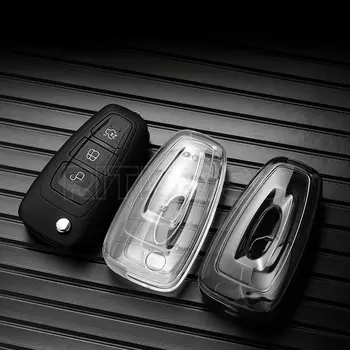 Прозрачный Автомобильный Складной Чехол для Ключей из ТПУ Ford Focus C-Max S-Max Galaxy Mondeo Ranger Transit Tourneo Custom Protector
