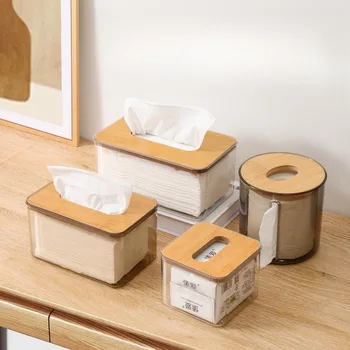 Простая креативная коробка для салфеток в скандинавском стиле, коробка для салфеток в гостиной, прозрачная коробка для хранения хлопчатобумажных салфеток в ресторане