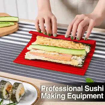 Роликовая занавеска для суши из профессионального силикона Для создания ровных суши-роллов, машина для раскатывания риса, подставка для раскатывания торта