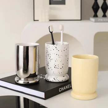 Роскошная керамическая чашка для полоскания рта TingKe Nordic light в корейском стиле ins home brushing cup современное минималистичное домашнее украшение ванной комнаты и туалета